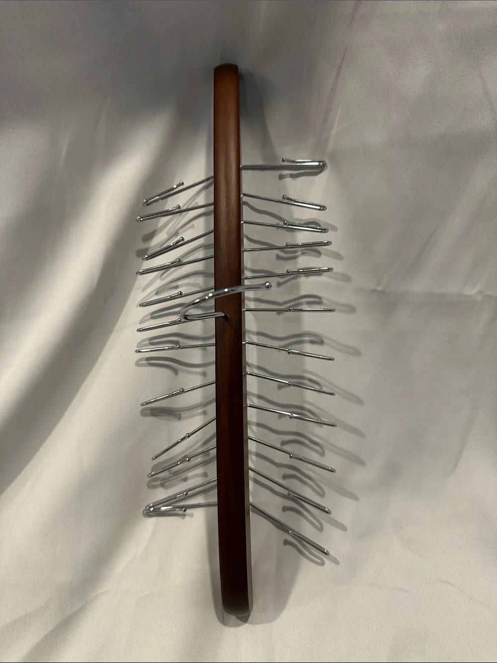 Wood and Chrome Multi-bra or tank Hanger - Brown